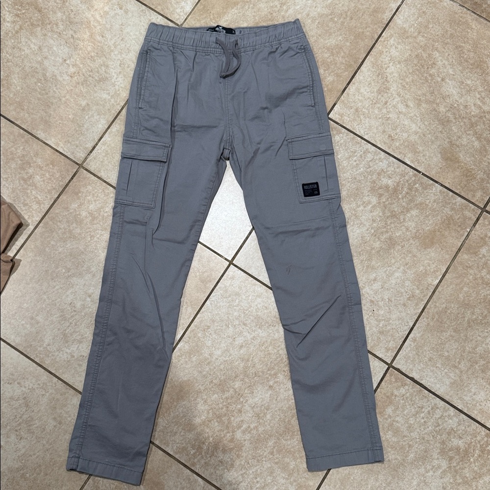 Hollister Light Gray Slim Cargo Pants